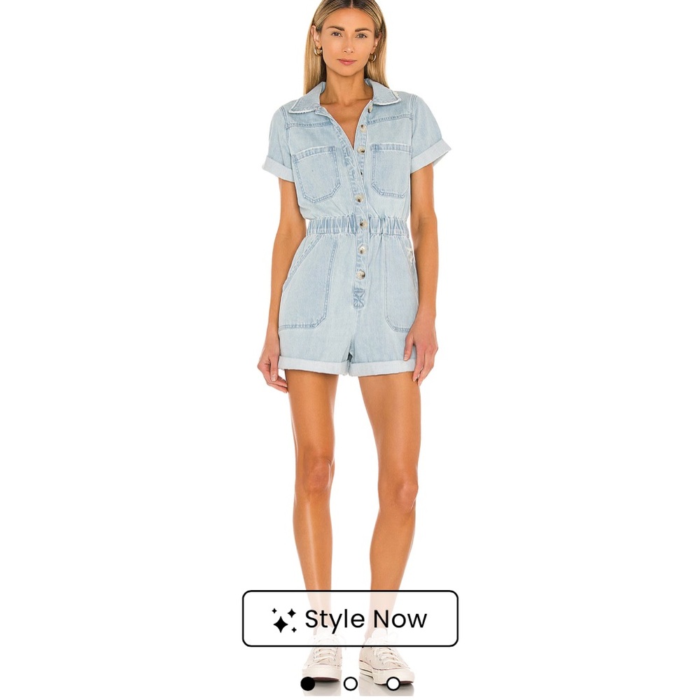 Show Me Your MuMu Light Blue Denim Romper